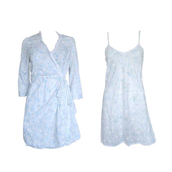 90s vintage lace peignoir set - Picture 1 of 8